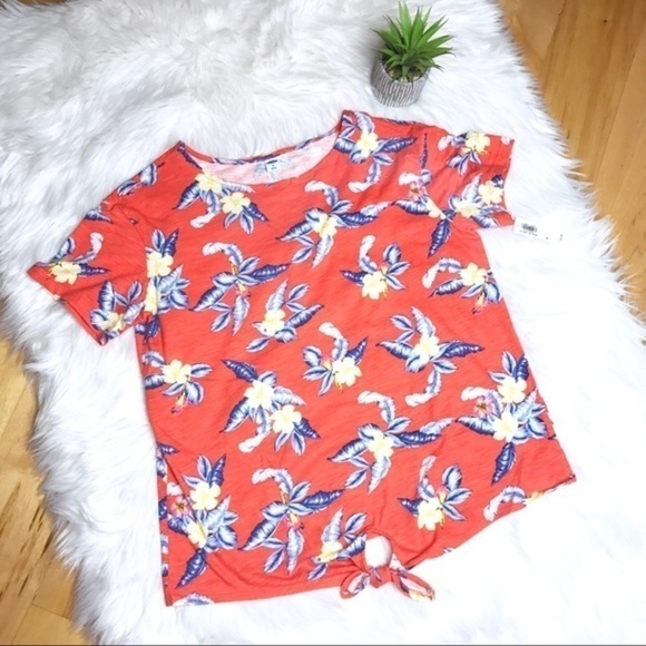 Old Navy NWT Tie Front Hawaiian Top - Picture 3 of 7